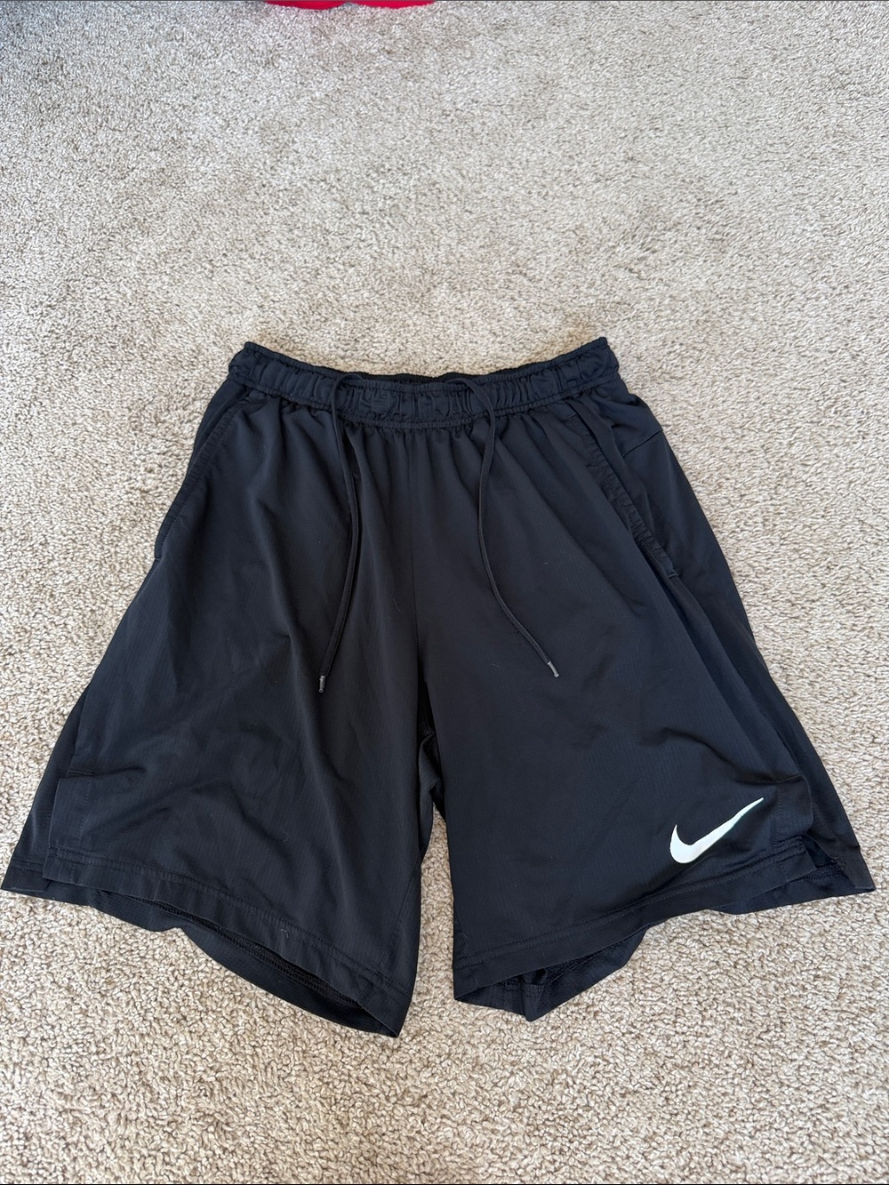 Nike Black Men's Athletic Shorts with White Swoosh
